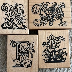 Fancy, decorative letter stamps lot by PSX